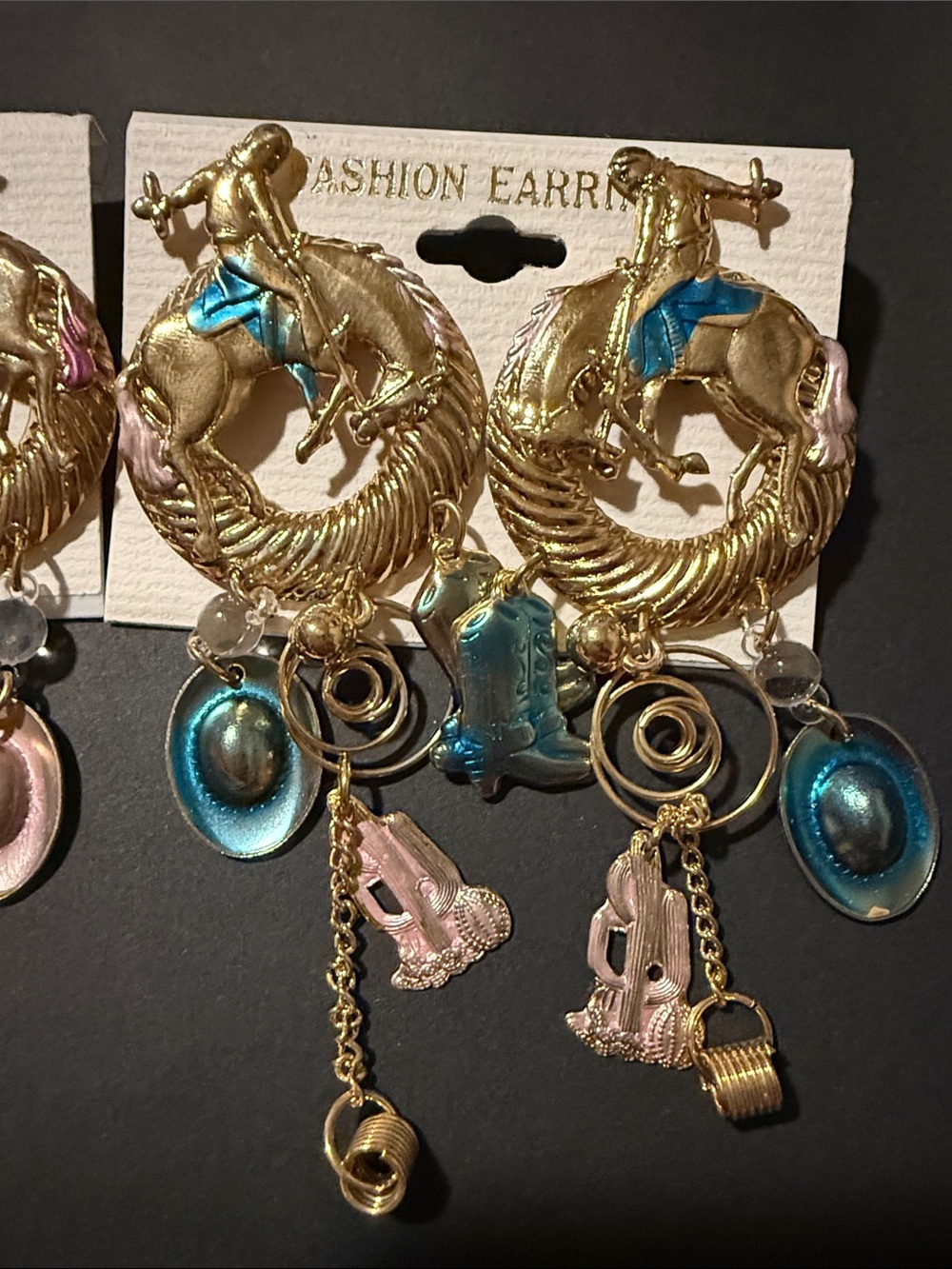 Cowboy Rodeo horse earrings pick your pair - Picture 3 of 4
